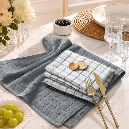 Kitinjoy Premium Kitchen Towels (16"x 28", 6 Pack), Large 100% Cotton