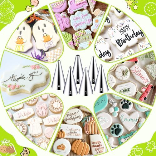 Suuker Round Piping Tips Set, 6-Piece Cake Decorating Tips