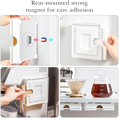 Magnetic Coffee Filter Holder and 100 Cone Coffee Filters Paper