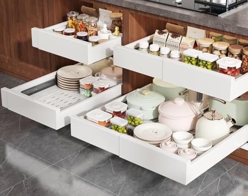 Seinloes Pull Out Cabinet Organizer,4-Side Expandable to Maximize