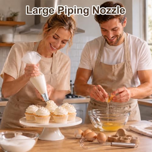 3 Pcs Large Frosting Piping Tips Set for Cake Decorating, Stainless