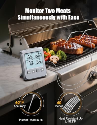 Dual Probe Digital Meat Thermometer for Cooking