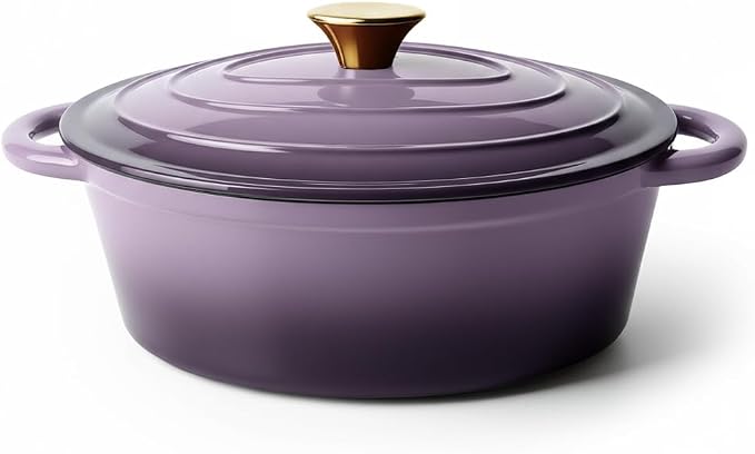 Vintage Style Oval Dutch Oven for Bread Baking, 4.5 Quart Non Stick Enameled by Unknown