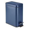 mDesign Small Modern 1.3 Gallon Rectangle Metal Lidded Step Trash Can, Compact by mDesign