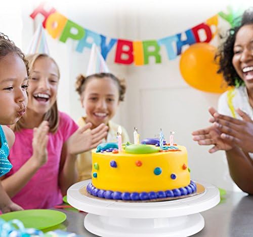Cake Decorating Turntable with Decorating Comb and Icing Smoother