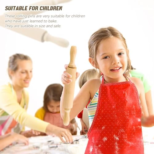 6 Pack 8 Inch Mini Wooden Rolling Pins for Kids Craft