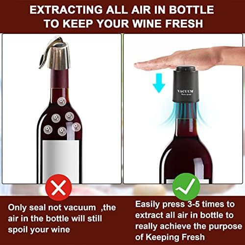 [2 PACK] Wine Bottle Stoppers,Real Vacuum Stoppers,Reusable Wine
