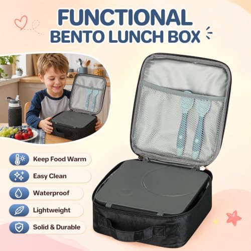 Itslife Kids Bento Lunch Box with 8oz Soup Thermo (Black)