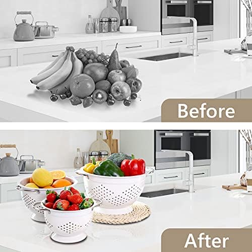 Colander Set for Kitchen, 1.5, 3, 5 Qt Food Strainers and Colanders