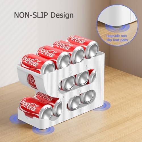 Sotfamily FIFO Soda Can Organizer for Pantry or Fridge, Holds 24 Cans