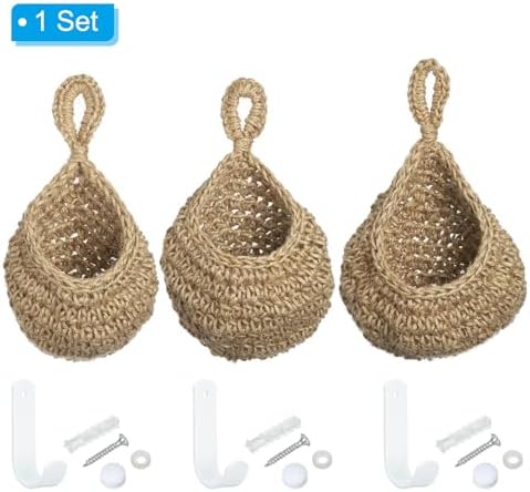 PATIKIL Hanging Fruit Baskets for Kitchen, 3 Sizes Teardrop Home Decor