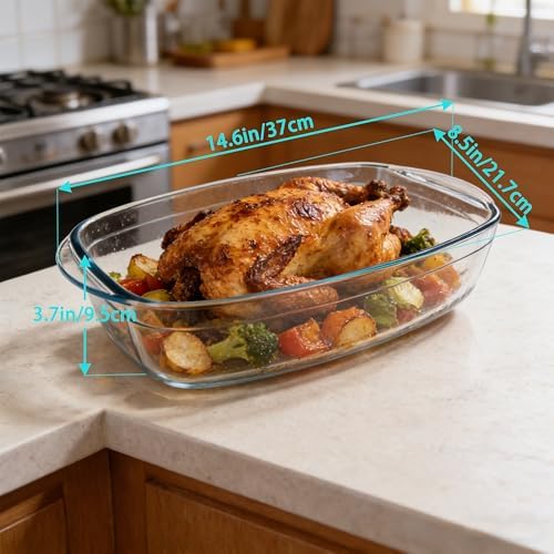 4.7qt Glass Casserole Dish with Lid
