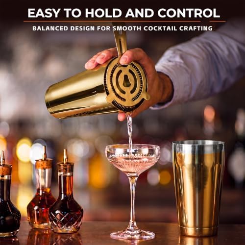 Boston Cocktail Shaker Set 6-Piece Stainless Steel Bartender Kit
