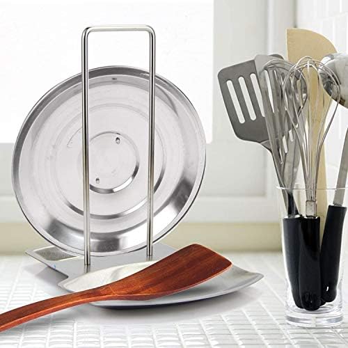 Lid and Spoon Rest Shelf,304 Stainless Steel Pan Pot Cover Lid Rack
