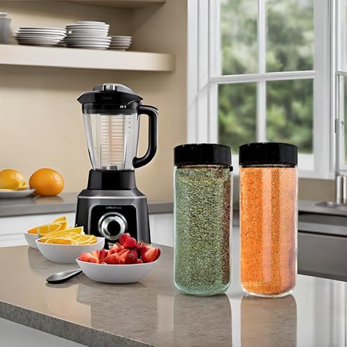 JARMING COLLECTIONS 16oz Glass Spice Shakers with Lids – Set of 2