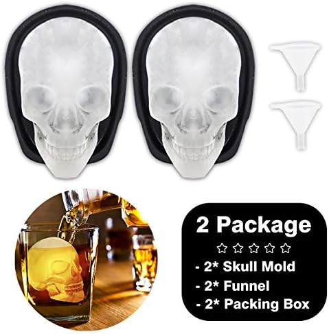 Extra Large 3D Skull Ice Cube Mold Silicone Ice Molds for Whiskey Ice