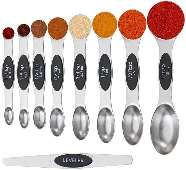 Magnetic Measuring Spoons Set (9-Piece), Stainless Steel Cooking