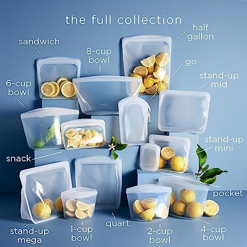 Stasher Reusable Silicone Food Storage Bags, Snack, Sandwich 2-Pack