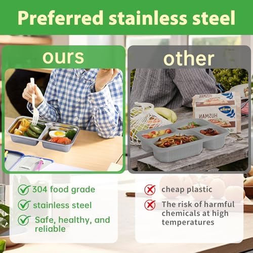 Stainless Steel Snack Containers, 6-Pack Reusable Grab and Go