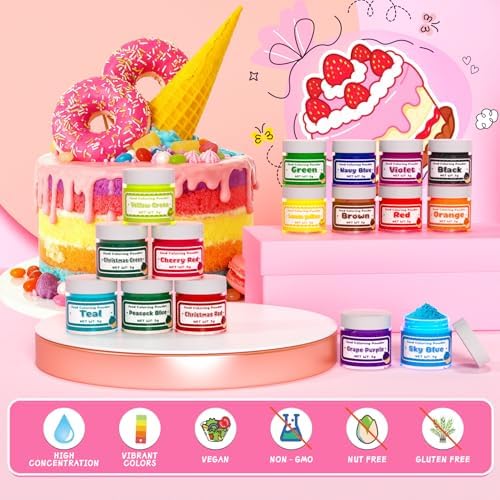 Food Coloring Powder, 16 Colors, 5g/Bottle
