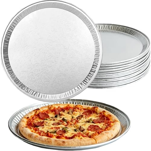 10 Pack Aluminum Disposable Pizza Pans 12Inch Round Foil Pizza Trays