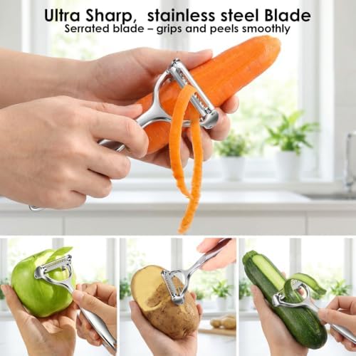 Julienne Peeler Vegetable Peeler Set, 2-in-1 Potato Peeler for
