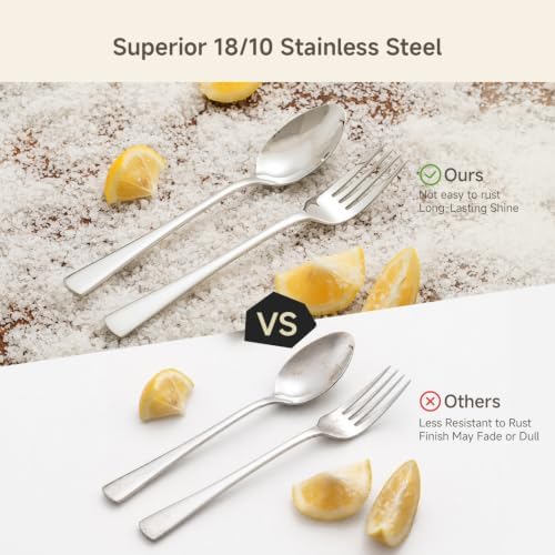 KINGSTONE 4 Piece Teaspoons Set, 18/10 Stainless Steel Spoons