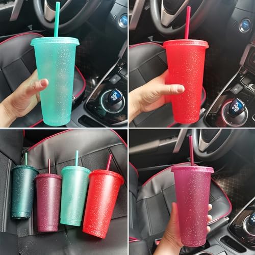 Suertestarry Tumbler with Straw and Lid,Water Bottle Iced Coffee
