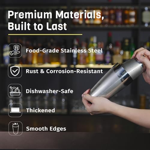 4Pcs Boston Shaker Set, Cocktail Shaker Kit