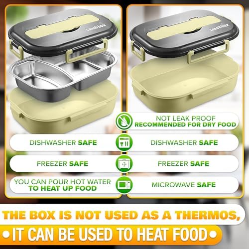 Reluen Stainless Steel Lunch Box to Go, Food Container, Bento Box