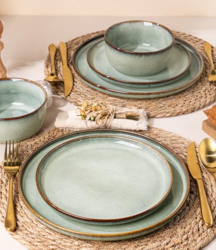 GBHOME Dinnerware Sets for 8, 24 Pieces Ceramic Plates and Bowls Set