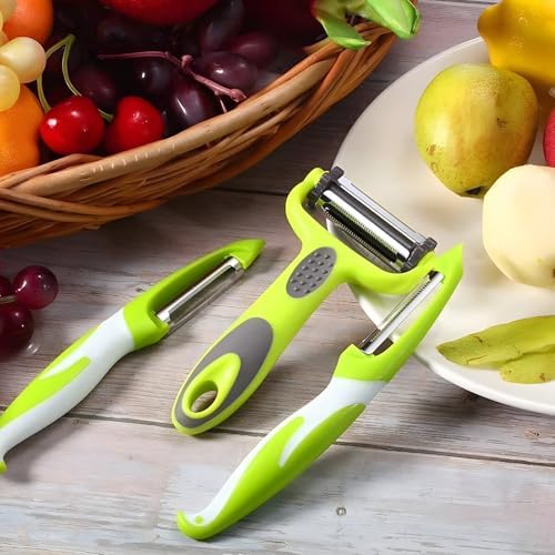 KOOSREEL Multifunctional Peeler Set, 3-in-1 Peeler, Straight Peeler