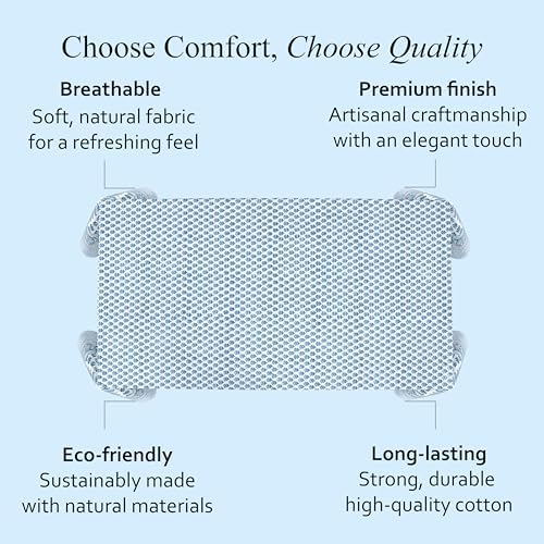 CPC Apatite Blue Block Print 100% Cotton Square Tablecloth 60x60 Inch