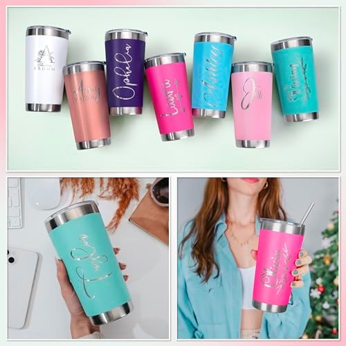 Personalized Tumbler with Engraved Name - 12 Designs, 20 Oz Coffee