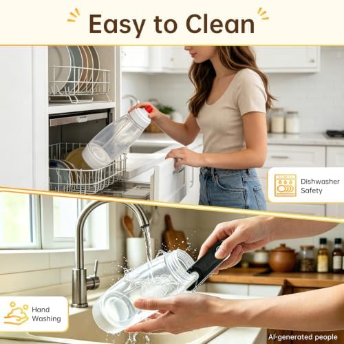 Pancake Batter Dispenser Bottle,34oz,BPA-Free Dishwasher-Safe