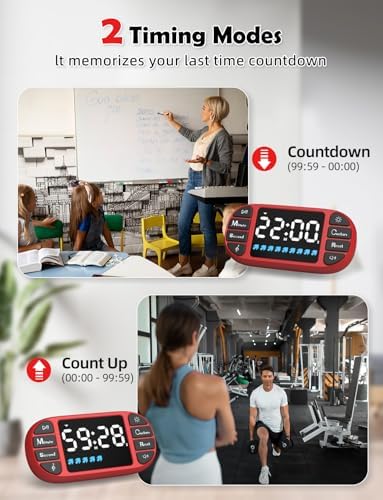 DOOMAY Magnetic Digital Kitchen Timer for Classroom Countdown