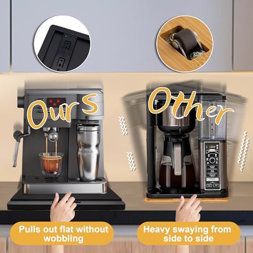 MinBoo Bamboo Appliance Slider,Sliding Tray for Coffee Maker, Kitchen