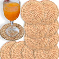 10pcs Water Hyacinth Absorbent Coasters for Drinks, Woven Coasters for
