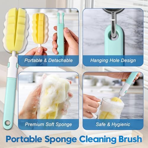 14 Pcs Bottle Brush Cleaner Set for Bottles, Cups and Straws Cleaning