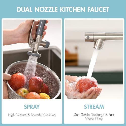 GIMILI Commercial Kitchen Faucet with Pull Down Sprayer