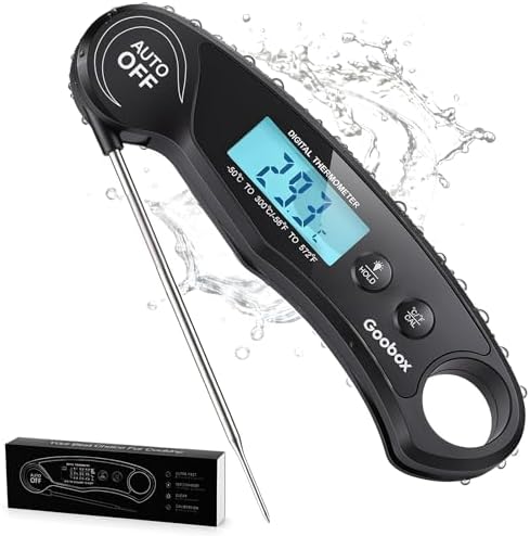 Digital Meat Thermometer, 1 Sec Instant Read, Waterproof