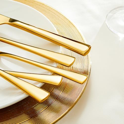 KINGSTONE Forks 4 Piece Gold Dinner Forks Set, 18/10 Stainless Steel