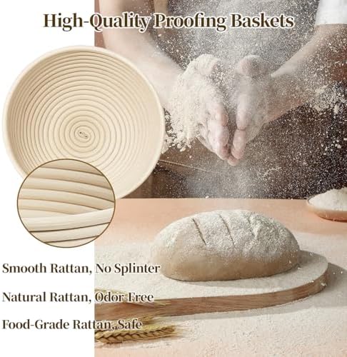 Banneton Bread Proofing Basket Set of 2, 9 Inch