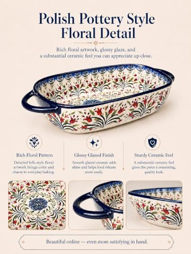 Hand-Painted Ceramic Baking Dish Set of 2