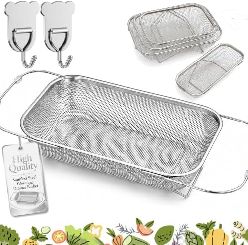 Stainless Steel Telescopic Drainer Basket Expandable Sink