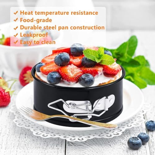 4 Inch Mini Springform Pans Set of 4, Nonstick for Mini Cheesecakes