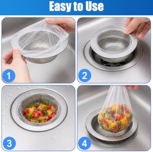 4.5"Stainless Steel Sink Drain Strainer Set of 3,150 Disposable Drain