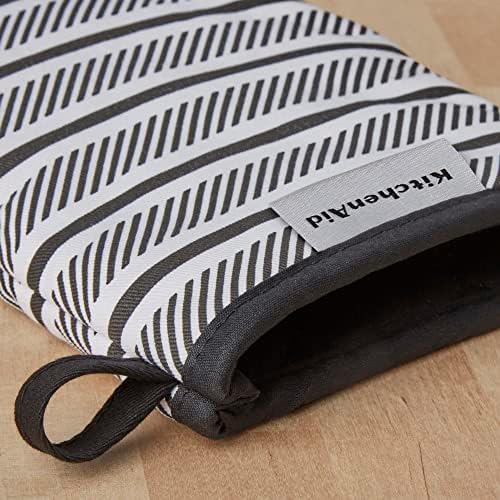 KITCHENAID Albany Mini Oven Mitt 2-Pack Set, Matte Black, 5.5"x8"