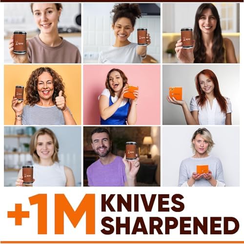 Knife Sharpener – Rolling Knife Sharpener Kit with Diamond Disc &