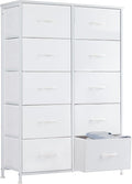 Sweetcrispy 10 Drawer Fabric Dresser Tall Chest Storage Organizer Tower by Sweetcrispy